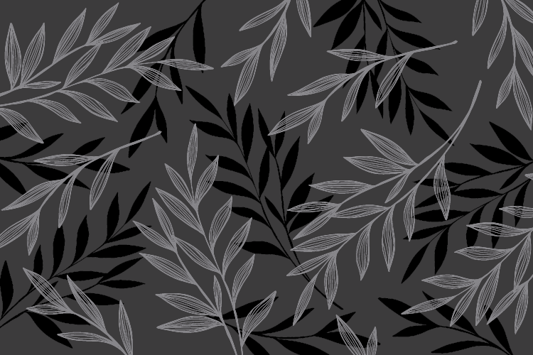 Tapete vinílico flores e plantas silhueta frondosa - TenStickers