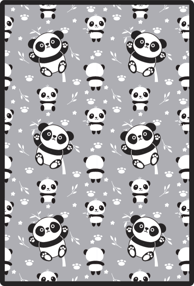 Tapete vinílico infantis hora de brincar do panda - TenStickers