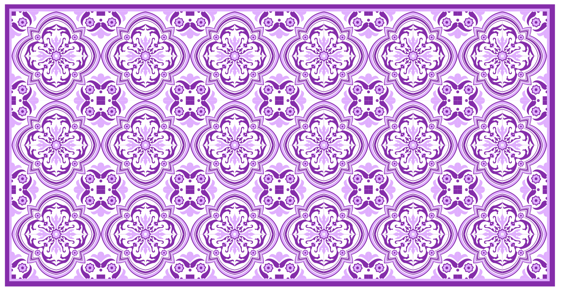 Tapete vinílico mosaico ornamental roxo - TenStickers