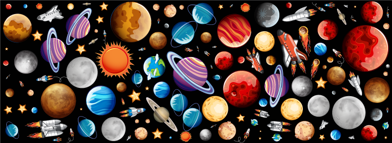 Tapete vinílico de jogos exploração espacial - TenStickers