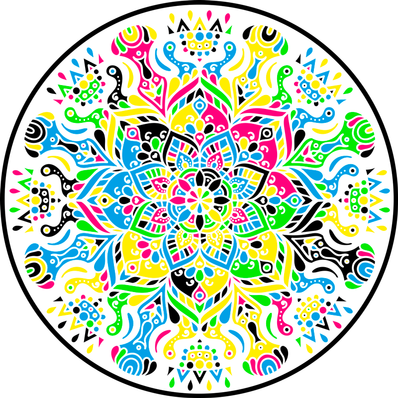 Tapete vinílico de mandala mandala vibrante - TenStickers