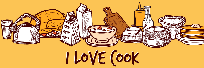 Texto de cozinha com utensilios tapete personalizado - TenStickers