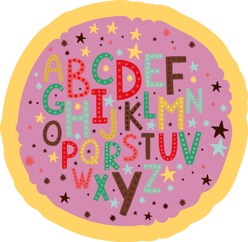 tapete em vinil com o alfabeto colorido - TenStickers