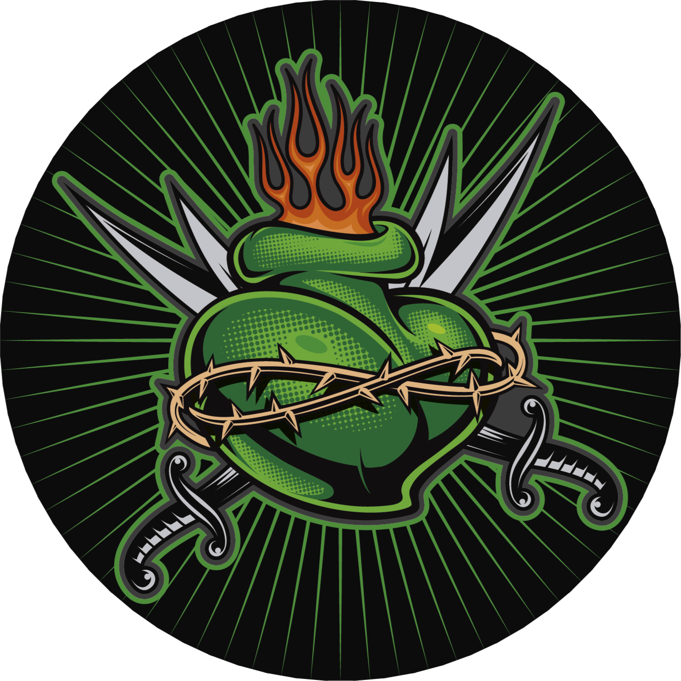 tapete de vinil juvenil de coração com espada - TenStickers