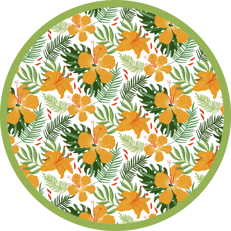 Tapete vinílico flores e plantas harmonia floral tropical - TenStickers