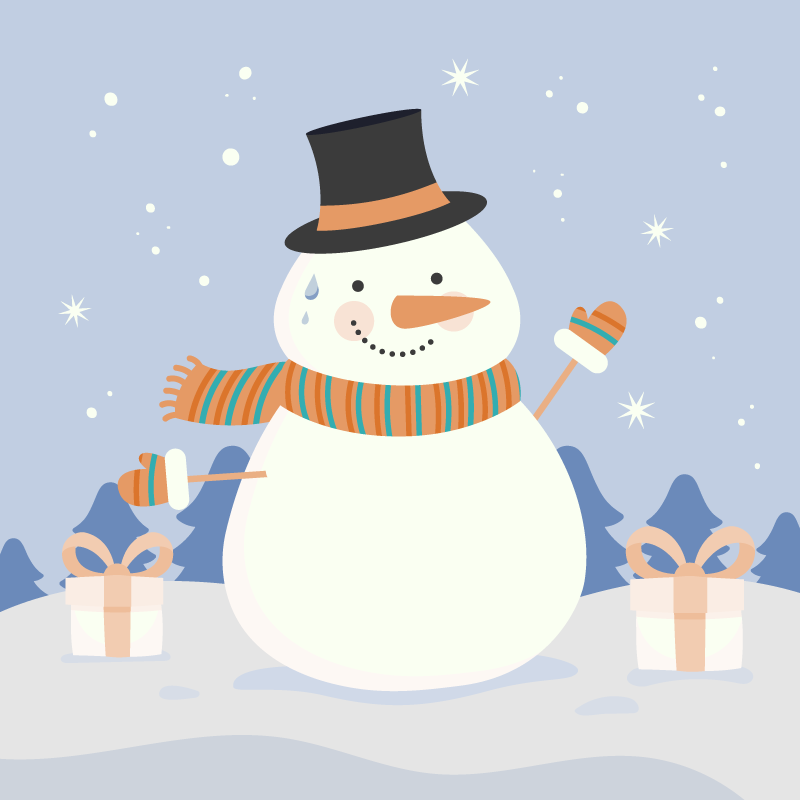 Tapete vinílico do Natal celebração do boneco de neve - TenStickers