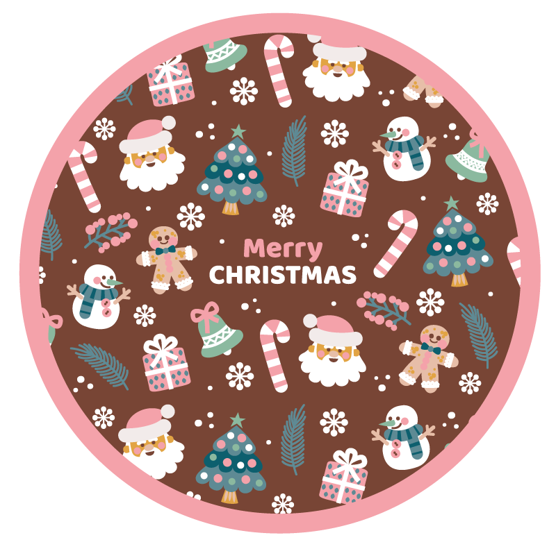 Tapete vinílico do Natal círculo redondo festivo - TenStickers