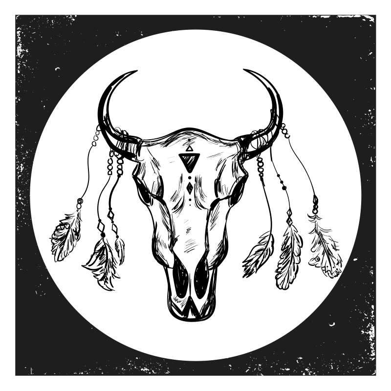 Tapete vinílico de animais crânio boêmio - TenStickers