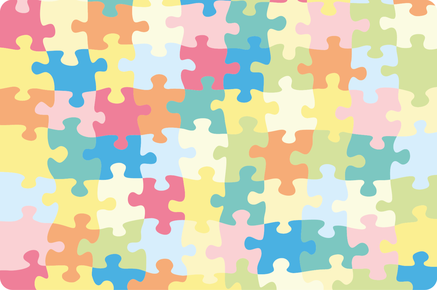 Tapete vinílico infantis padrão de quebra-cabeça - TenStickers