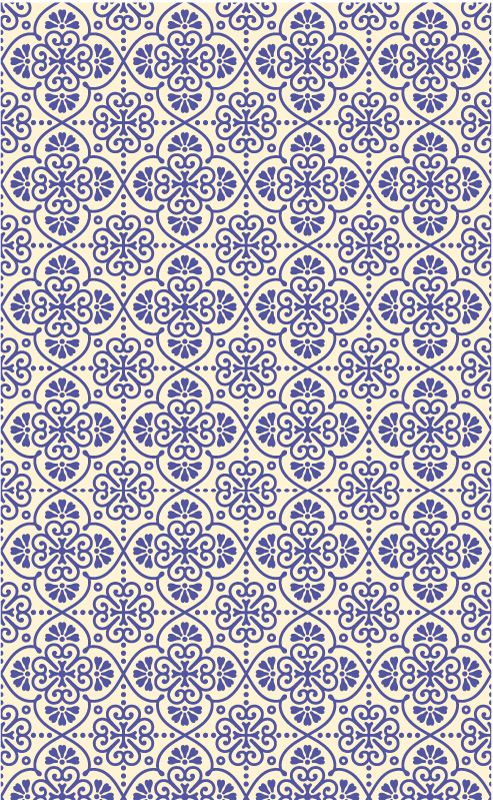 Tapete étnico marroquino floral azul - TenStickers