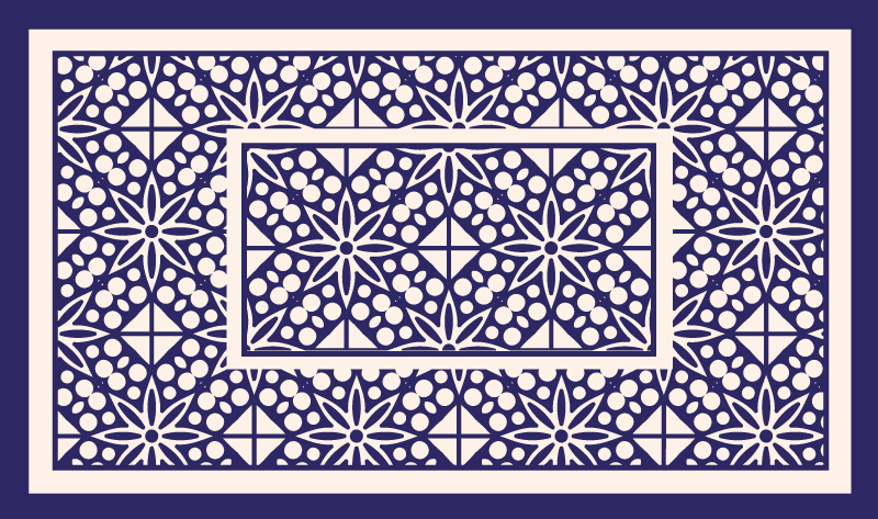 Tapete vinílico azulejos padrão geométrico decorativo - TenStickers