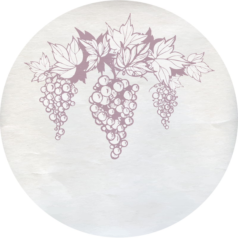 Tapete vinílico flores e plantas emblema botânico de uvas - TenStickers