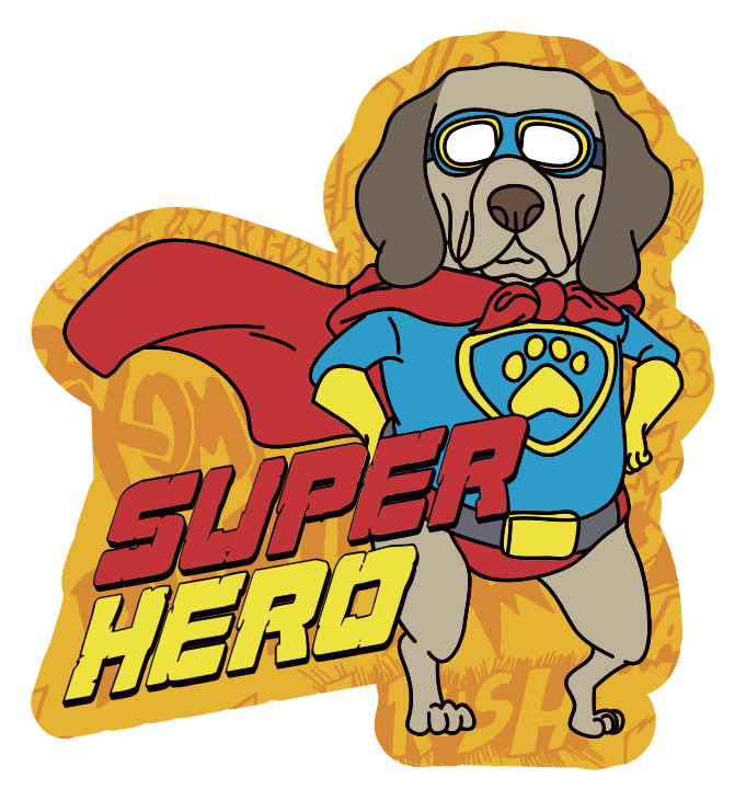 Tapete em vinil infantil cão super-herói - TenStickers