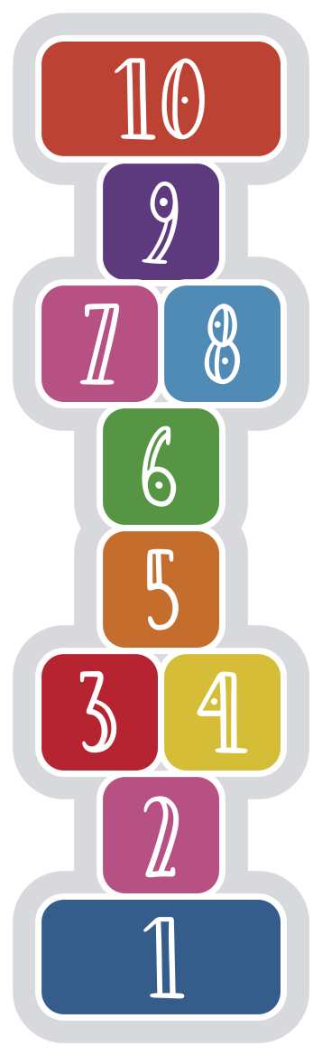 Tapete vinílico de jogos sequência de amarelinha - TenStickers