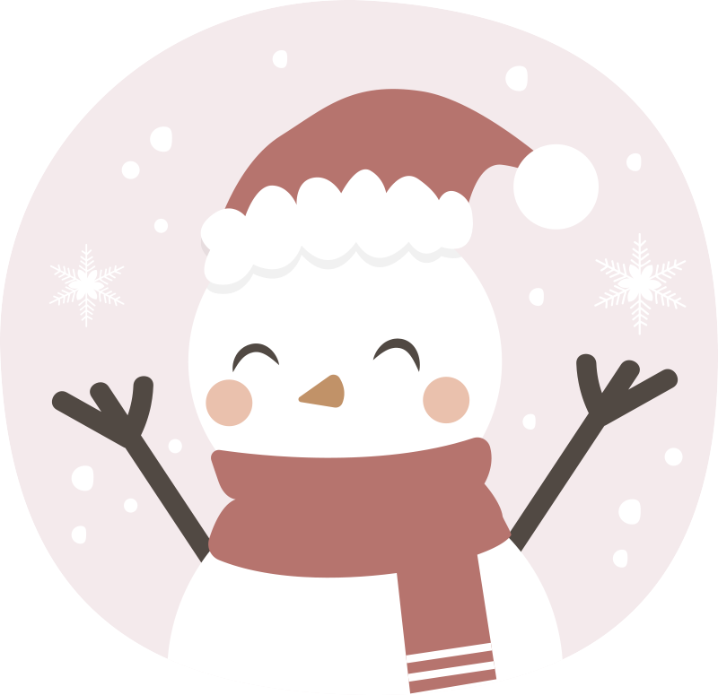 Tapete vinílico do Natal boneco de neve alegre - TenStickers