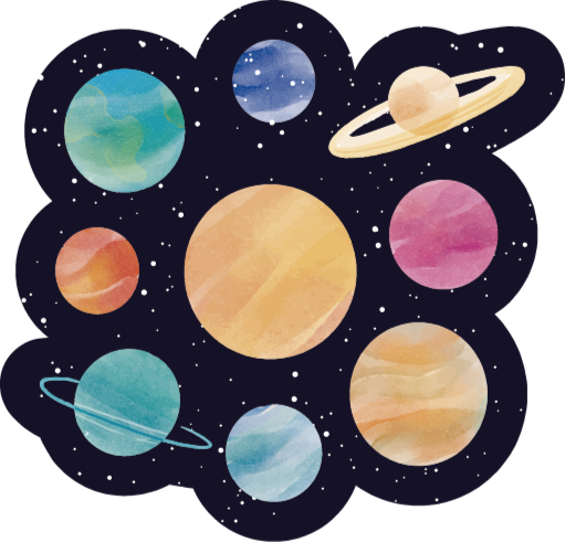 Tapete de vinil infantil de planetas diferentes - TenStickers