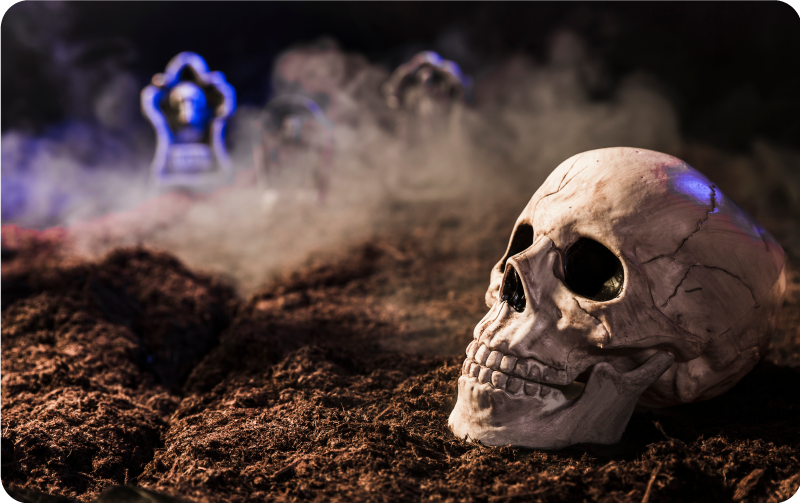 Tapete vinílico halloween crânio assustador - TenStickers