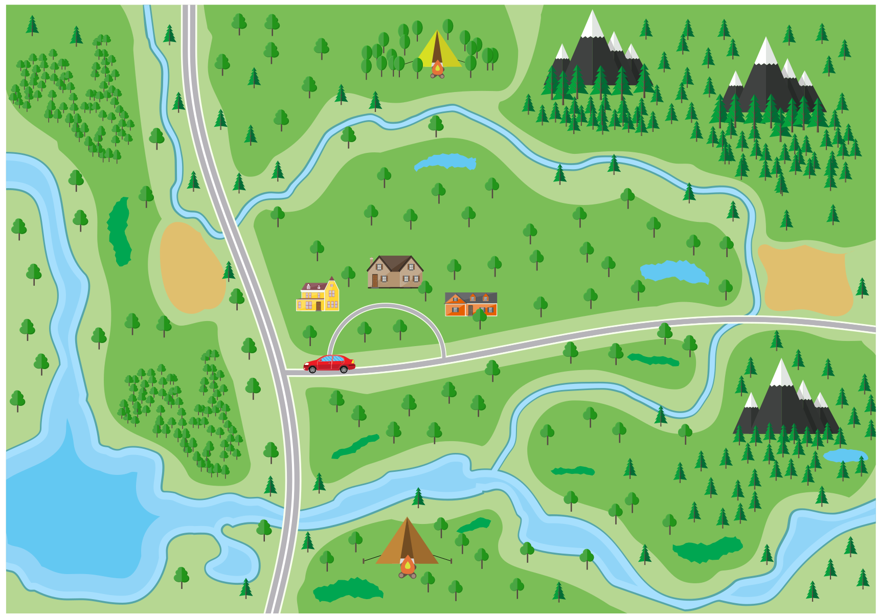 Tapete vinílico de estradas playroad interativo - TenStickers