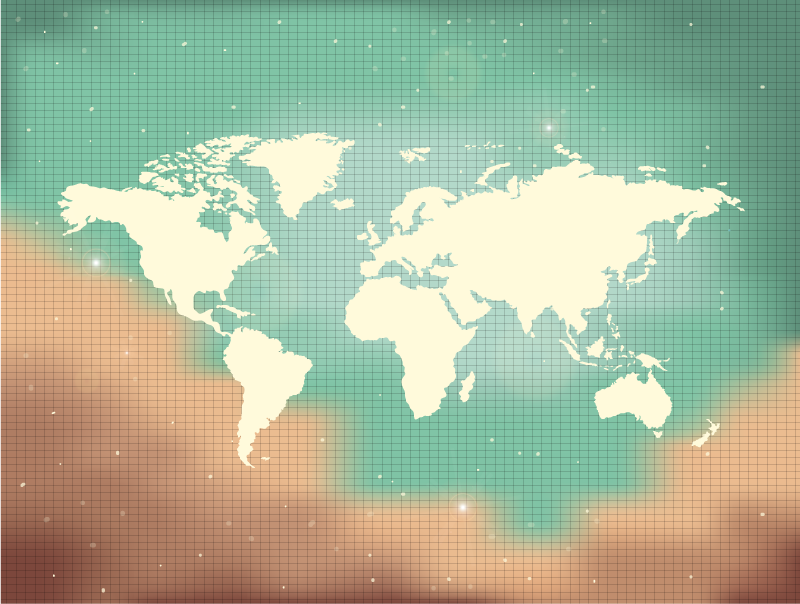 Tapete vinílico de mapa mundial ilustração do mapa mundial - TenStickers