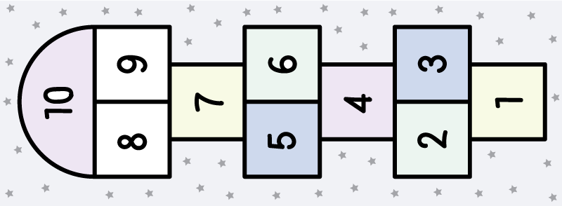 Tapete de jogo estilo nórdico amarelinha - TenStickers