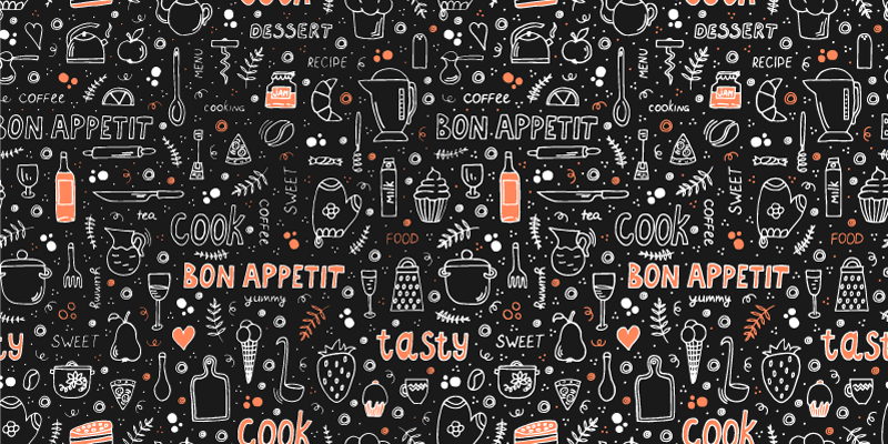 Ladrilhos de cozinha padrão bon apetit - TenStickers