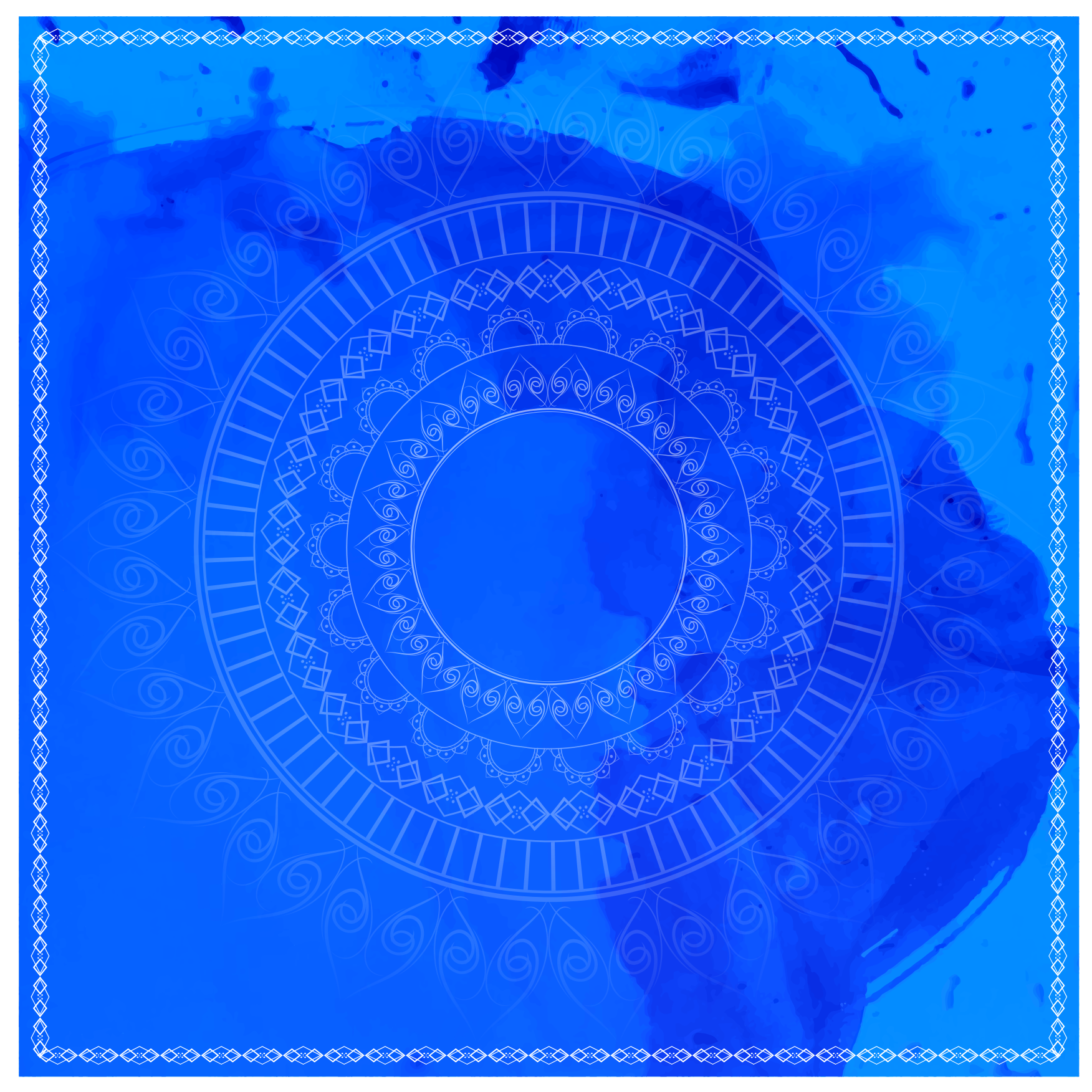 Mandala blue lights mandala vinil tapete - TenStickers