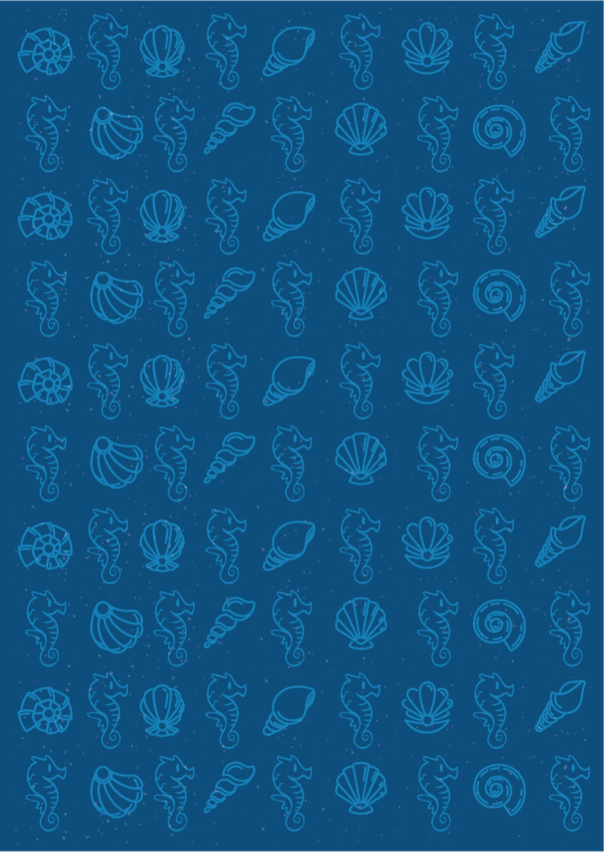 Tapete vinílico de animais ilustração de motivos marinhos - TenStickers