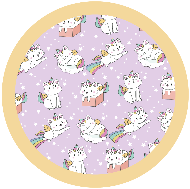 Tapete de vinil bebê gato unicórnio - TenStickers