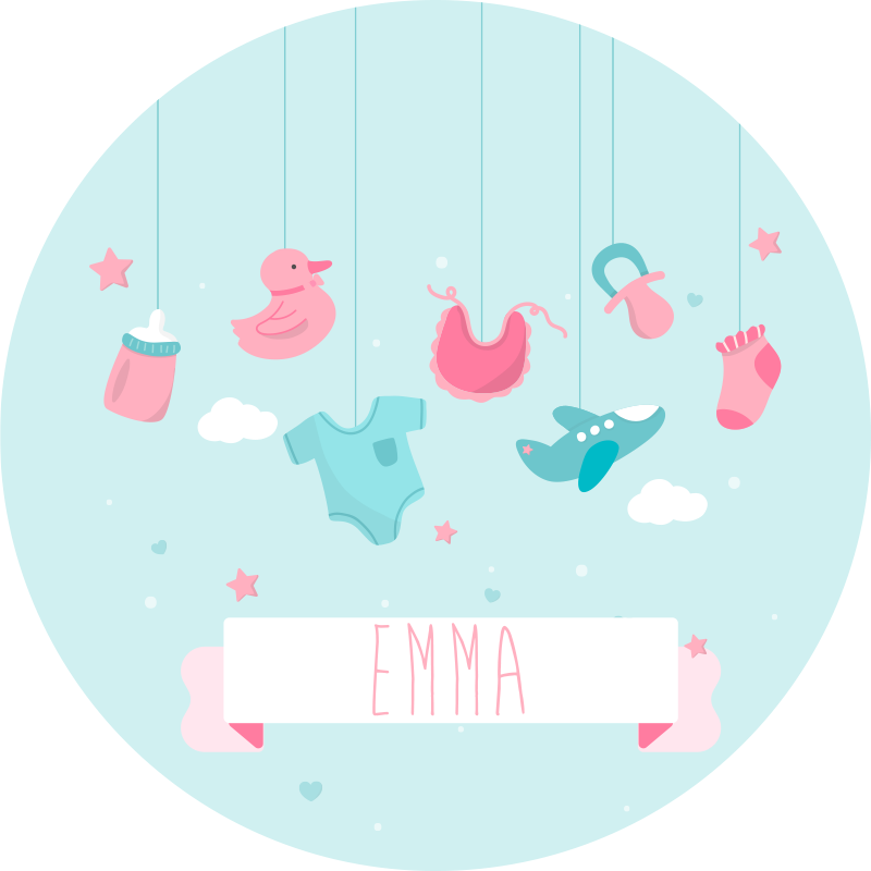 Tapete vinílico para bebés berçário personalizado - TenStickers