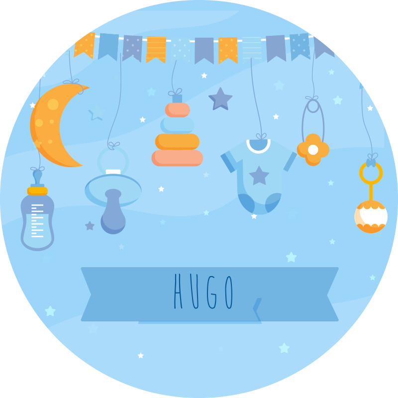 Tapete personalizado bebê menino nascido - TenStickers