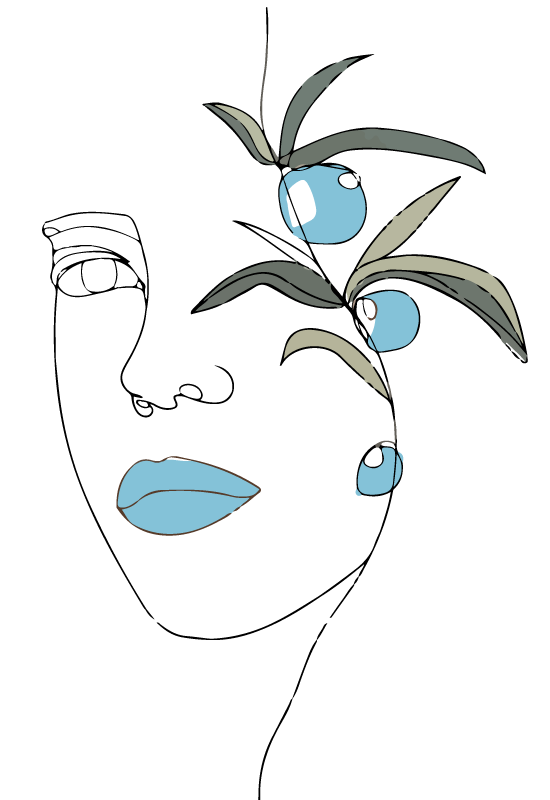 Tapete de quarto de esboço de rosto minimalista - TenStickers