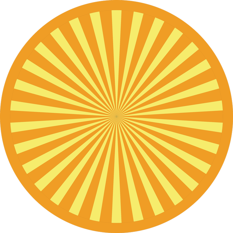 Tapete vinílico às risca matriz circular sunburst - TenStickers