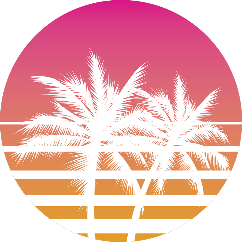Tapete vinílico flores e plantas pôr do sol tropical - TenStickers
