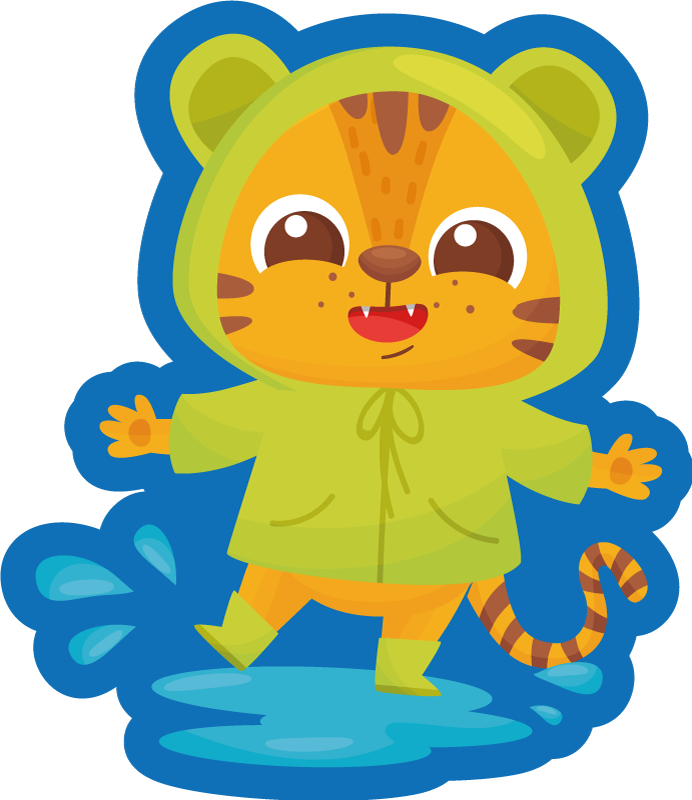 Tapete vinílico infantis personagem de desenho animado tigre - TenStickers