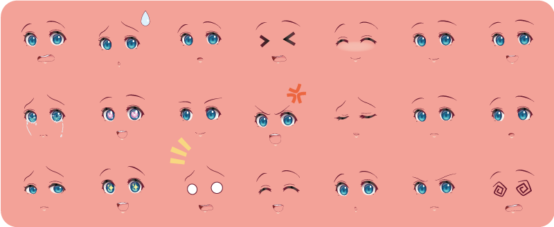 Tapete vinílico infantis atividade de rostos emotivos - TenStickers