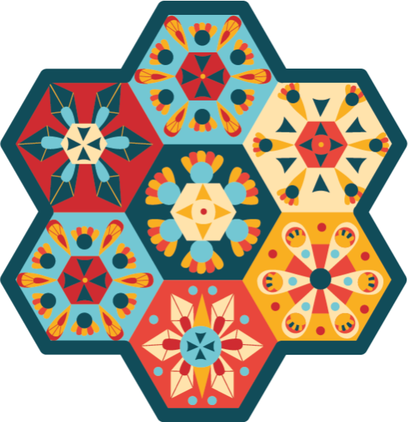 Carpete de ladrilhos hexagonais coloridos - TenStickers
