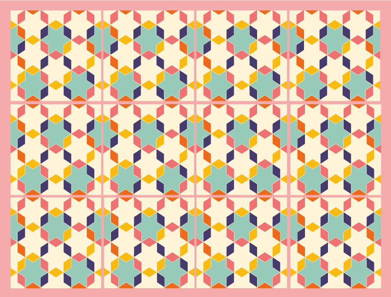 Tapete de azulejos vintage colorido - TenStickers