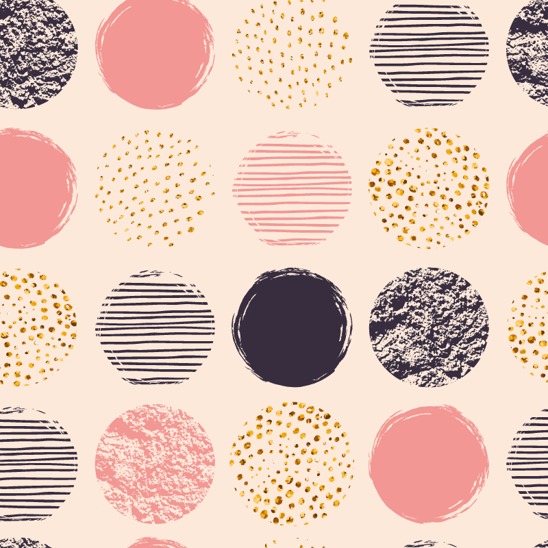 Tapete vinílico geométricas conjunto de bolinhas - TenStickers