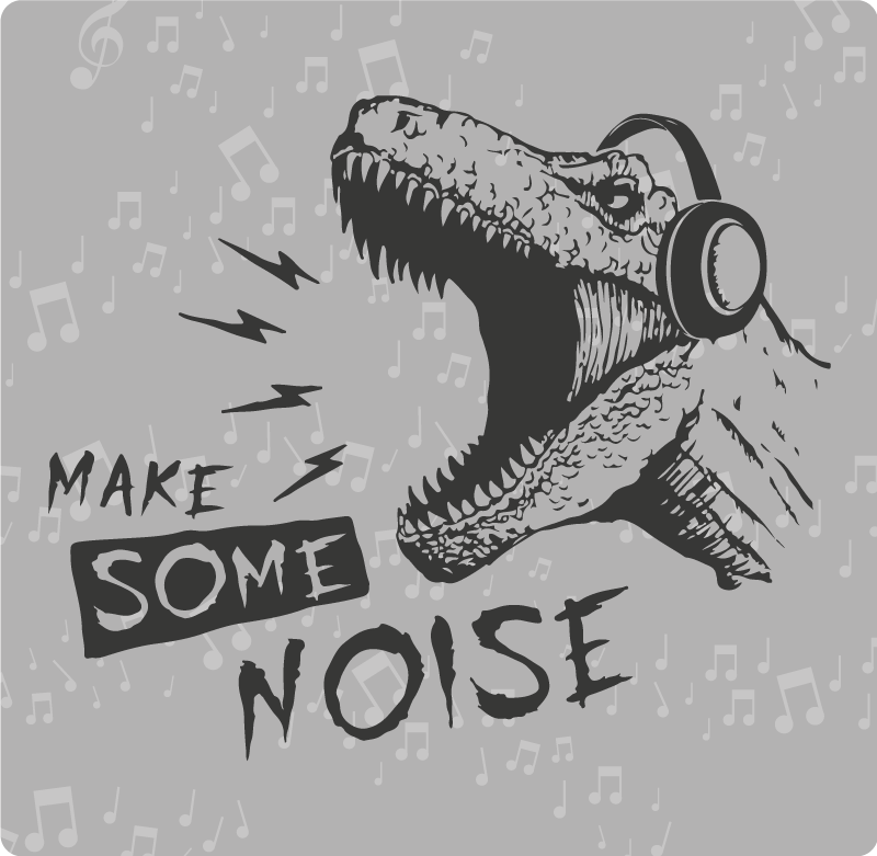 Tapete em vinil infantil som dinâmico de dinossauro - TenStickers