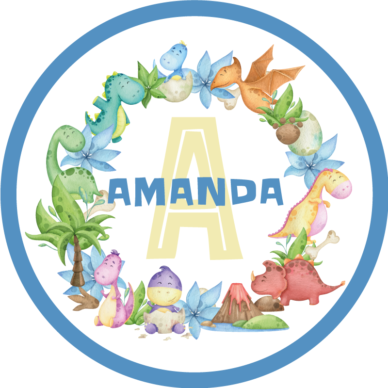 tapete com nome personalizado de dinossauros - TenStickers