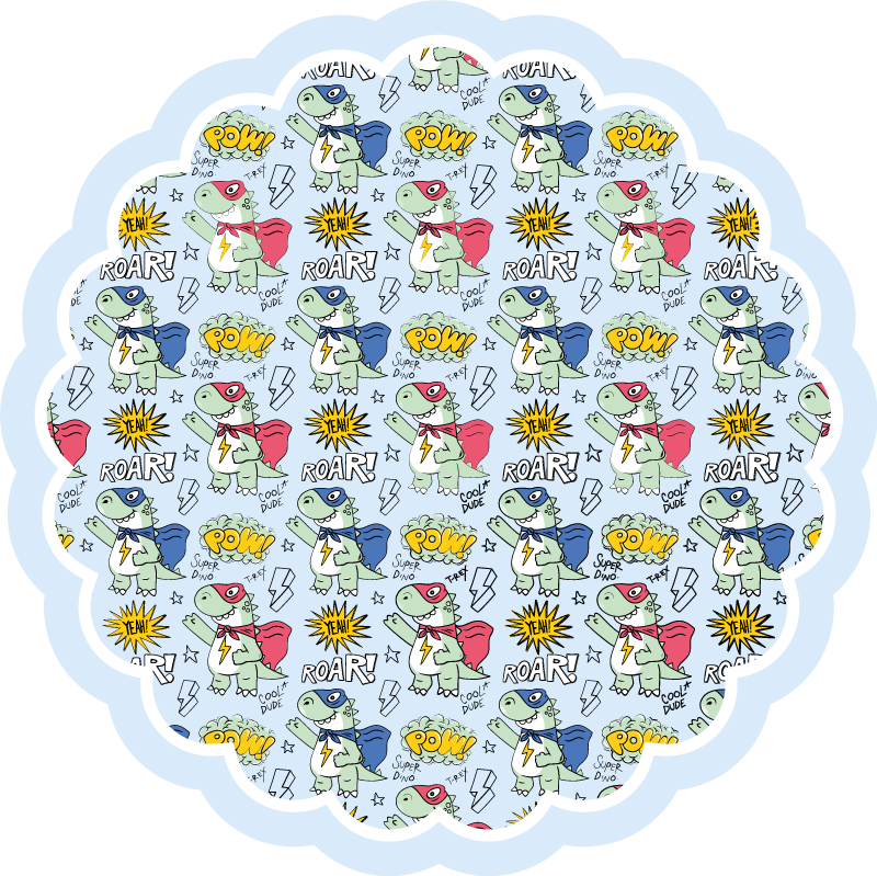 Tapete vinílico infantis dinossauros de super-heróis - TenStickers