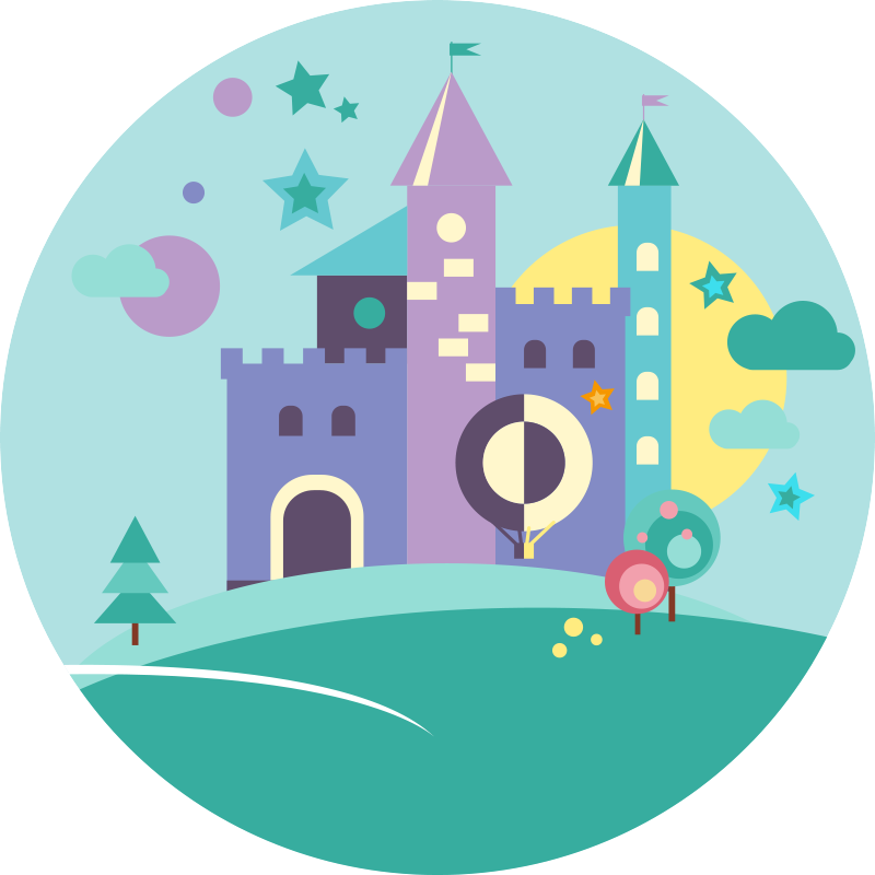 Tapete vinílico infantis jogo de castelo de fantasia - TenStickers