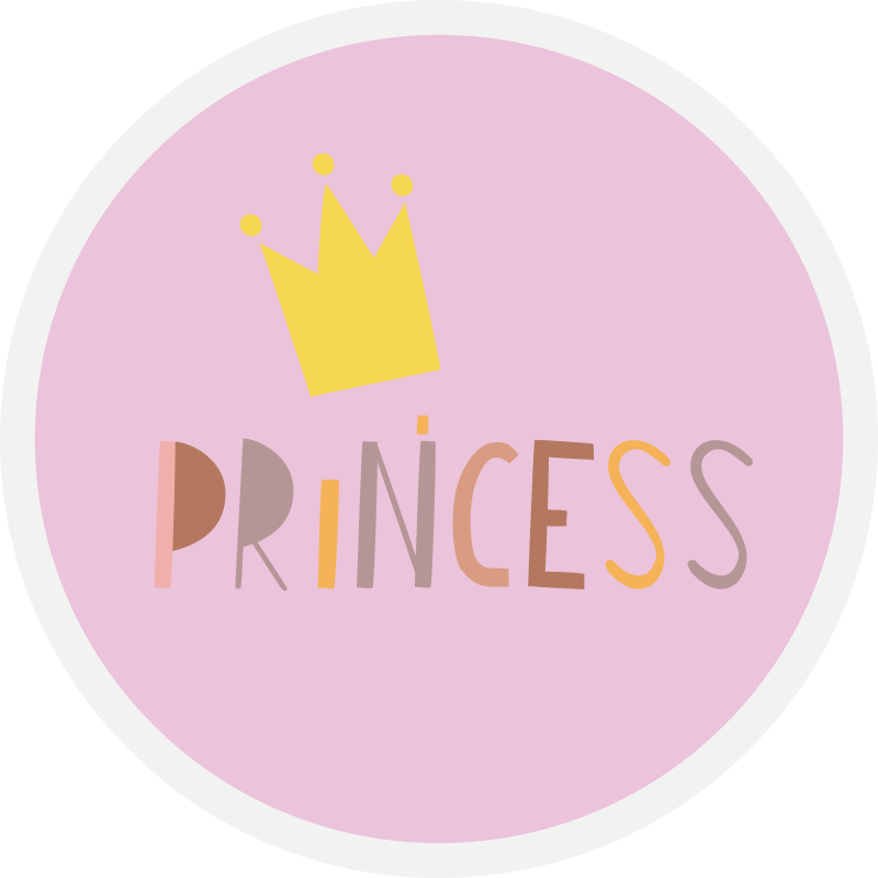 Tapete de vinil infantil de princesa em fundo rosa - TenStickers