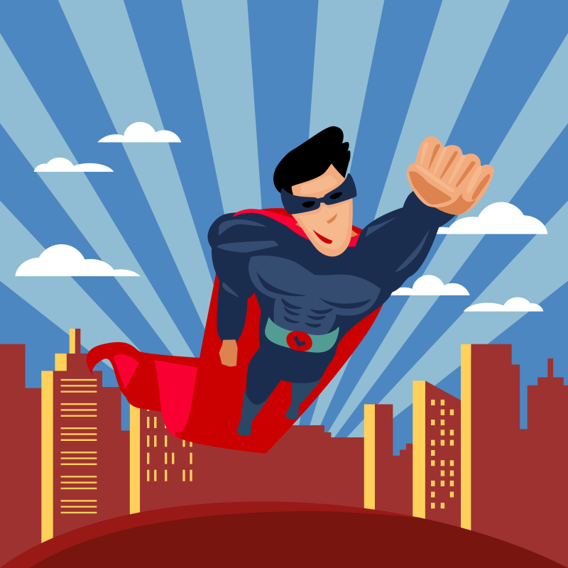 Tapete de vinil infantil voador de super-heróis - TenStickers