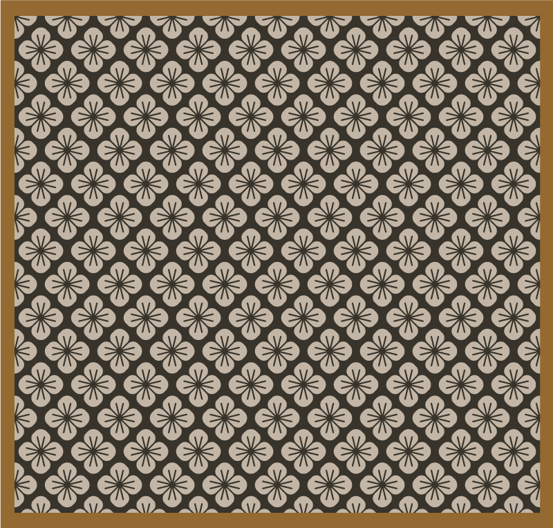 Tapete floral preto com produtode piso - TenStickers