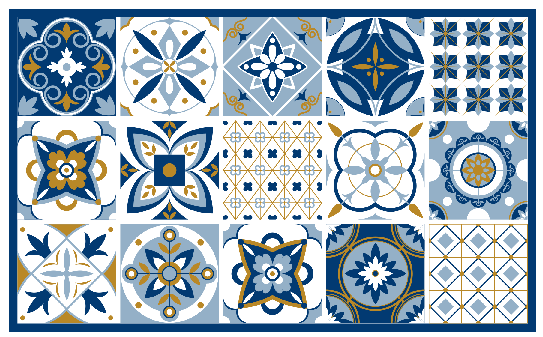 Tapete vinílico azulejos cerâmica inspirada - TenStickers
