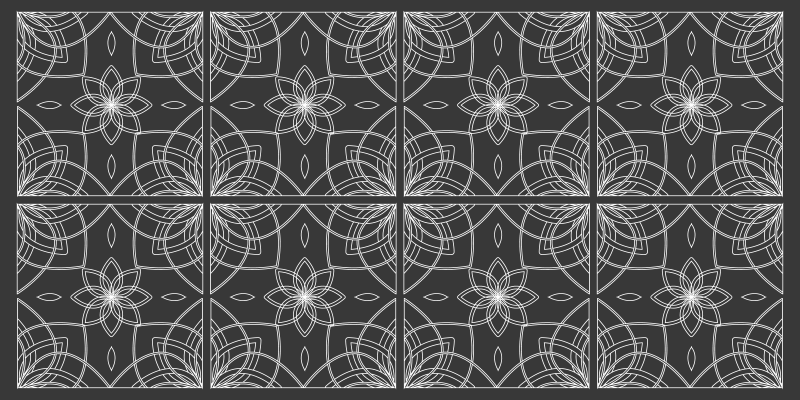 Tapete vinílico flores e plantas contorno floral - TenStickers