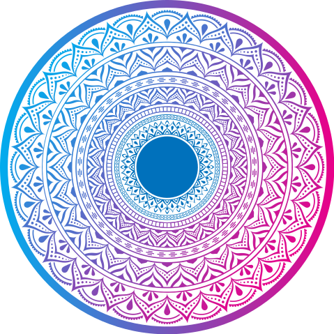 Tapete de vinil com mandala de círculo roxo e azul - TenStickers