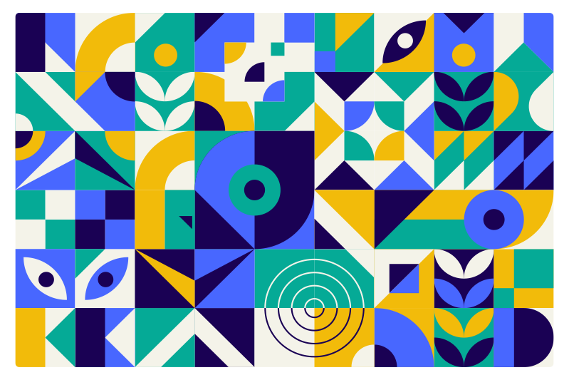 Tapete vinílico para gabinete Padrão colorido moderno - TenStickers