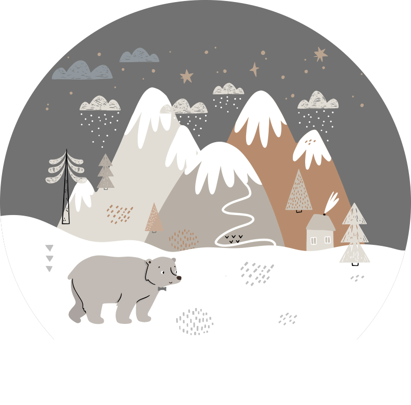 Tapete vinílico infantis playground do urso polar - TenStickers